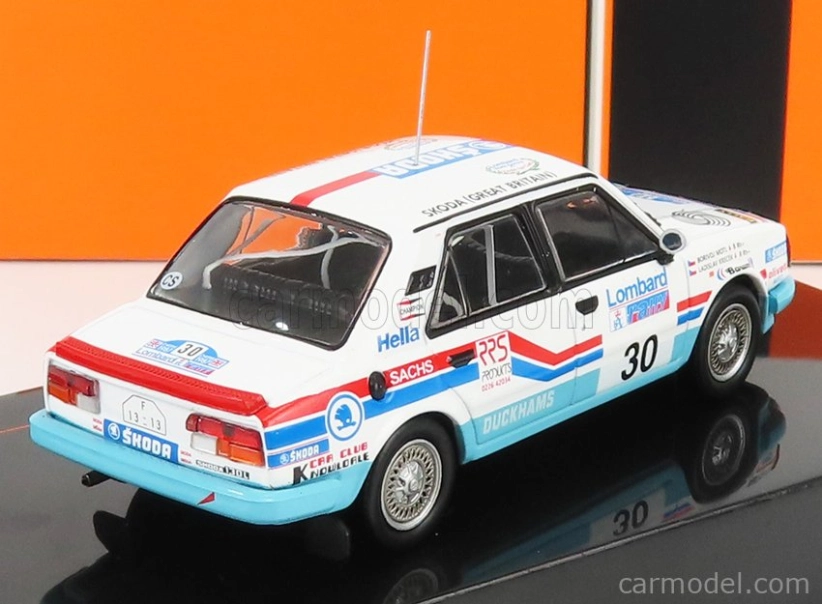 Ixo-models Škoda 130l N 30 Rally Rac Lombard 1987 L.Krecek - B.Moti 1:43, bílá