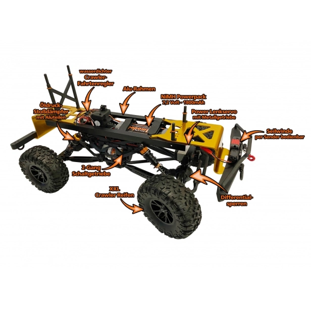 RC auto DF-4J XXL Crawler, zelená