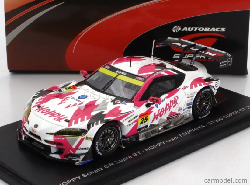 Spark-model Toyota Gr Supra Team Tsuchiya N 25 Gt300 Class Super Gt 2023 T.suganami - S.nonaka 1:43 White Fucsia