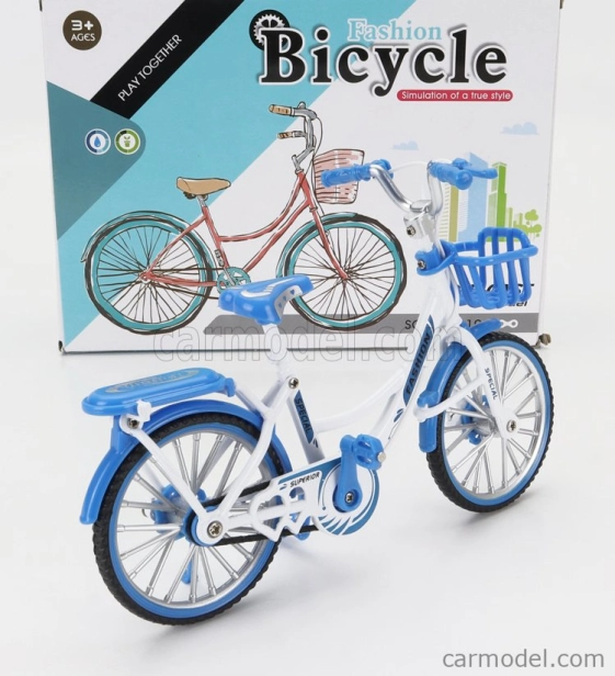 Golden wheel models Bicicletta Lady Classic Bicycle 1:10 Modrá Bílá
