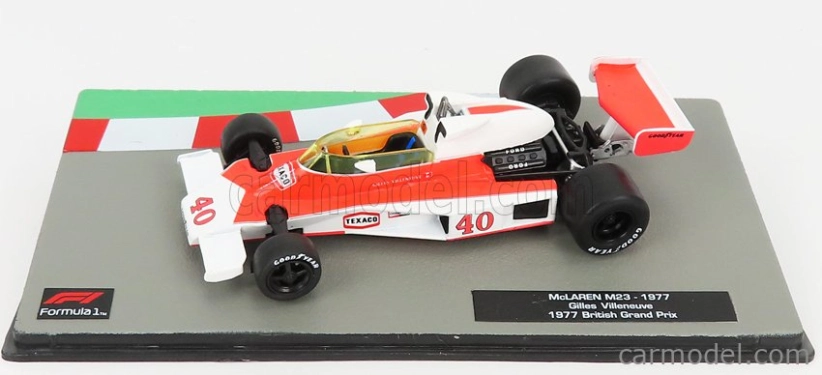 Edicola Mclaren F1 M23 N 40 British Gp 1977 Gilles Villeneuve 1:43 Oranžová biela
