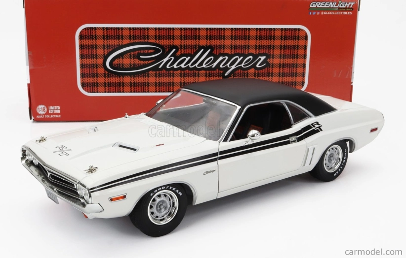 Greenlight Dodge Challenger R/t Coupe 1971 1:18 Bílá Černá