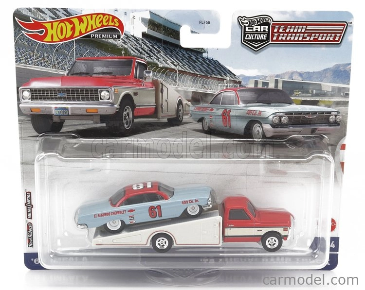 Mattel hot wheels Chevrolet Ramp Truck Car Transporter With Impala N 61 Racing 1961 1:64 Rôzne