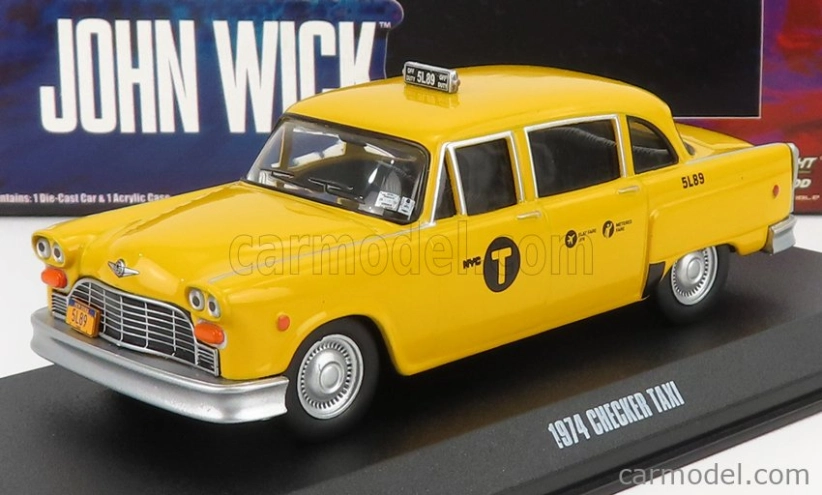 Greenlight Checker Marathon Taxi 1974 - John Wick Iii Parabellum Movie 1:43 Yellow