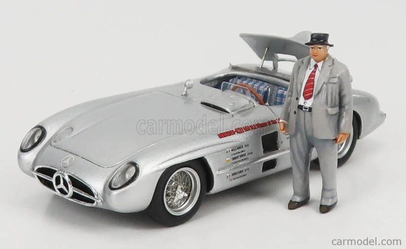 Schuco Mercedes benz Racing Car Transporter Truck Rennwagen 1955 With 300 Slr Spider 1:43 Modrá Stříbrná