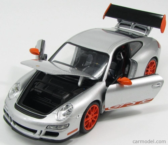 Welly Porsche 911 997 Gt3rs 2010 1:18 Stříbrná Oranžová