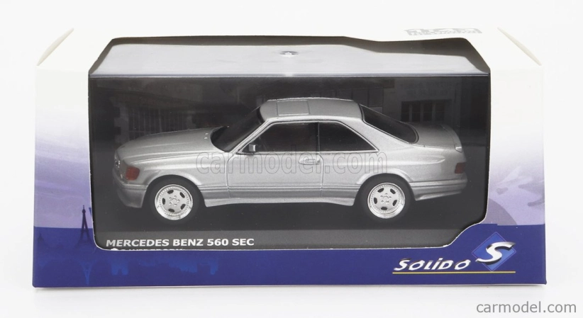 Solido Mercedes benz S-class 560sec Amg (c126) Wide Body 1990 1:43 Strieborný