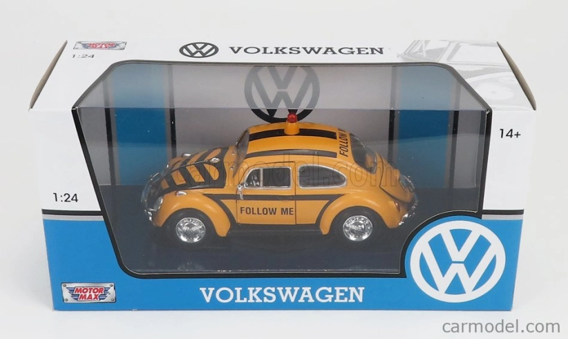 Motor-max Volkswagen Beetle Airport Follow Me Service Car 1968 1:24 Žlutá Černá