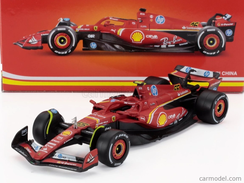 Bburago Ferrari F1 Sf-24 Team Scuderia Ferrari N 55 4th Italy Monza Gp 2024 Carlos Sainz 1:43 červená biela čierna