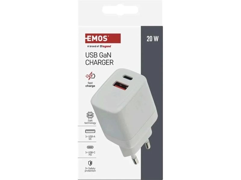 Napájací adaptér GaN PD 20W USB (napájanie)