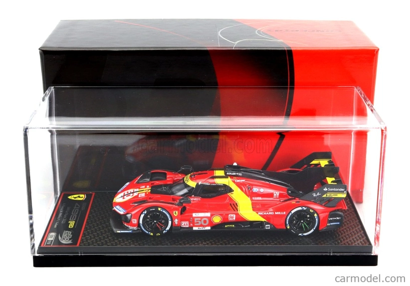 Bbr-models Ferrari 499p 3.0l Turbo V6 Team Ferrari Af Corse N 50 5. 24h Le Mans (pole position) 2023 Antonio Fuoco - Miguel Molina - Nicklas Nielsen 1:43 Červená Žltá Čierna