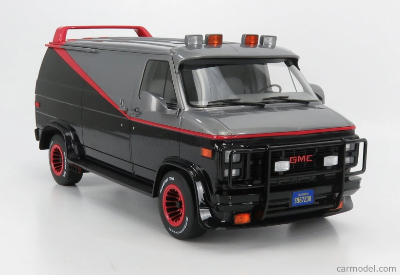 Greenlight GMC Vandura A-team Van - 1983 1:12 Šedá Černá