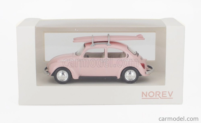 Norev Volkswagen Beetle Coccinelle 1973 - so surfovacou doskou 1:43 Ružová