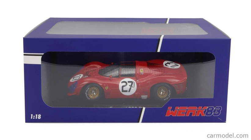 Werk83 Ferrari 330 P3 4.0l V12 Spider Team N.a.r.t. North American Racing N 27 24h Le Mans 1966 Pedro Rodriguez - Richie Ginther 1:18 Red