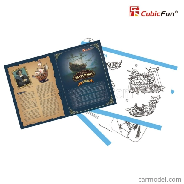 Cubicfun Puzzle Kit 3d v penovej lodi Santa Maria Caravella cm. 44x16x39 - 113 Pezzi - 113 dielikov /