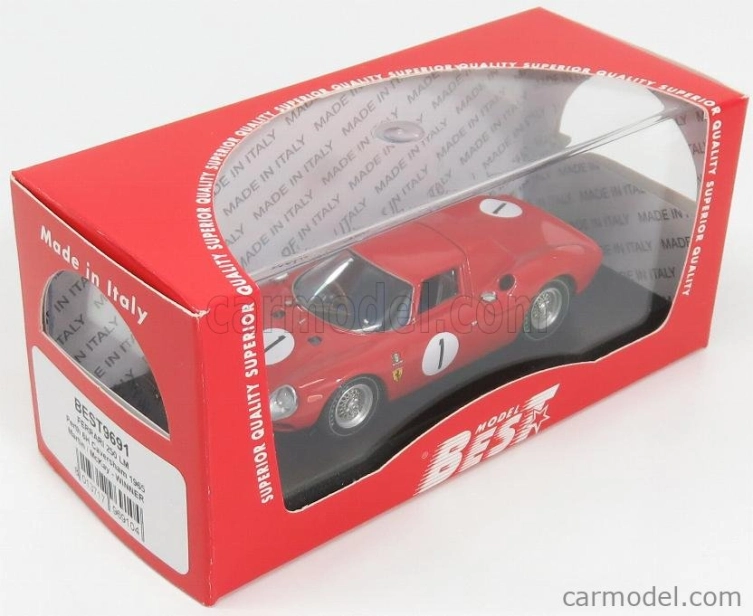 Najlepší model Ferrari 250lm N 1 Víťaz 6h Perth Caversham 1965 Martin - Mckay 1:43 Red