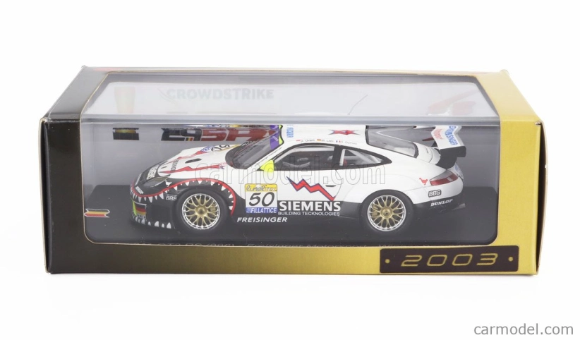 Spark-model Porsche 911 996 3.6l Gt3 Rs Team Freisinger Motorsport N 50 Winner 24h Spa 2003 Stephane Ortelli - Marc Lieb - Romain Dumas 1:43 Biela čierna červená