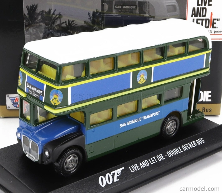 Motor-max Decker Diorama - Autobus 1960 - 007 James Bond - Live And Let Die - Vivi E Lascia Morire 1:36 Modrozelená