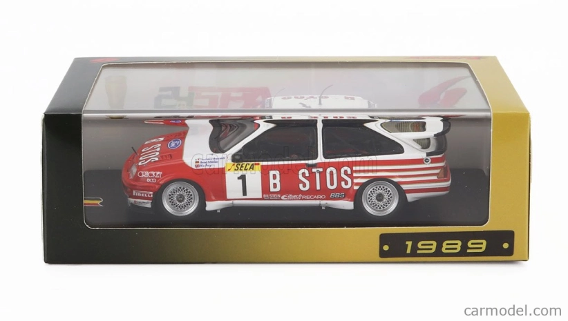 Spark-model Ford england Sierra Rs500 Cosworth Team Eggenberger Bastos Racing N 1 Winner 24h Spa 1989 W.percy - G.brancatelli - B.schneider 1:43 Biela červená