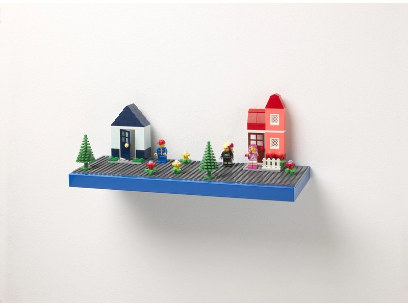 LEGO polička na vystavenie stavebníc - modrá