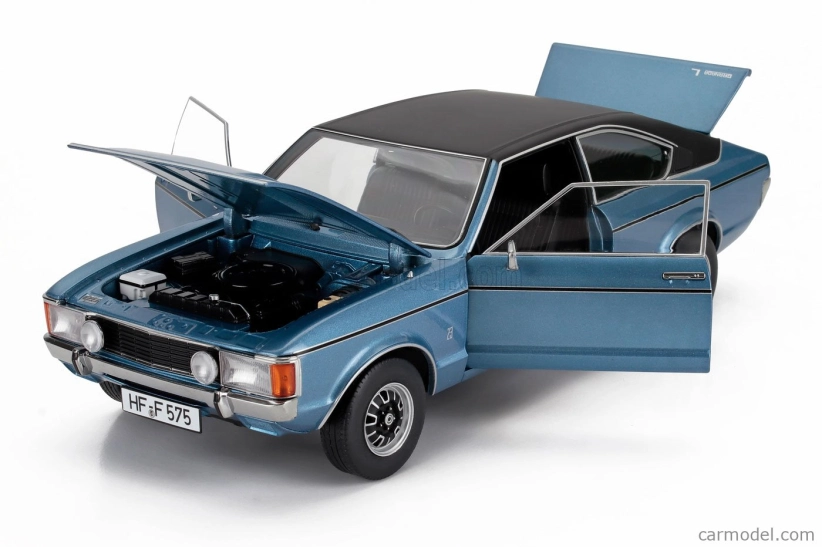 Touring modelcars Ford england Granada Consul 2.3l V6 Gt Coupe Ii Series 1975 1:18 Light Blue Met
