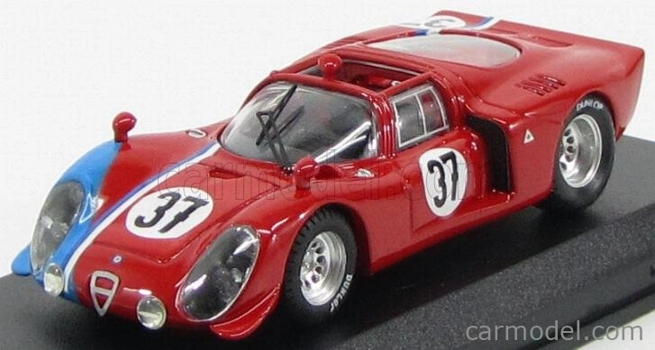 Najlepší model Alfa romeo 33.2 N 37 Test 24h Le Mans 1968 Gosselin - Trosch 1:43 Red Blue