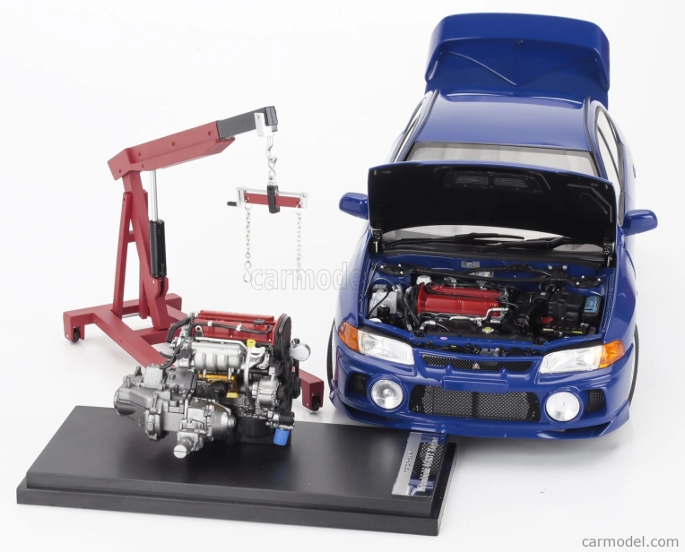 Motorhelix Mitsubishi Lancer Evo Iv s motorom a príslušenstvom 1999 1:18 modrá