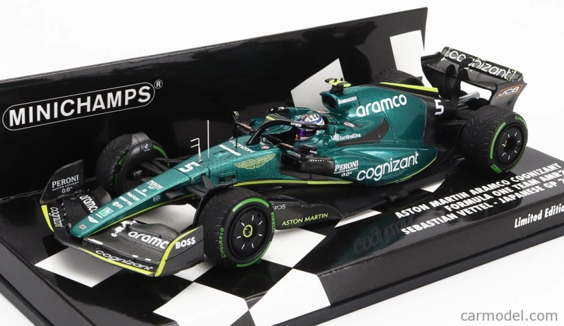 Minichamps Aston martin F1 Amr22 Team Aramco Cognizart N 5 Japan Gp 2022 Sebastian Vettel 1:43 Zelená čierna