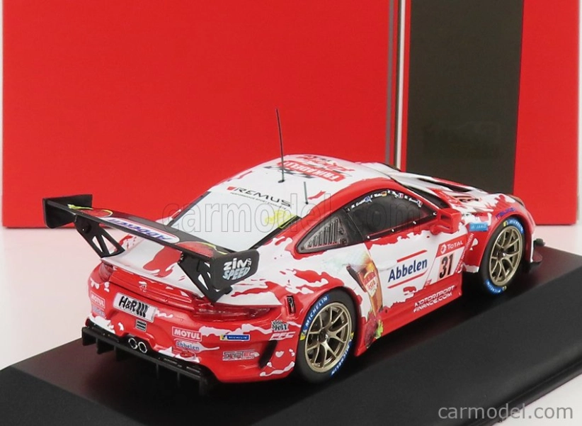 Ixo-models Porsche 911 991-2 Gt3 R Team Frikadelli Racing N 31 24h Nurburgring 2019 S.muller - R.dumas - M.campbell - M.jaminet 1:43 Červená biela