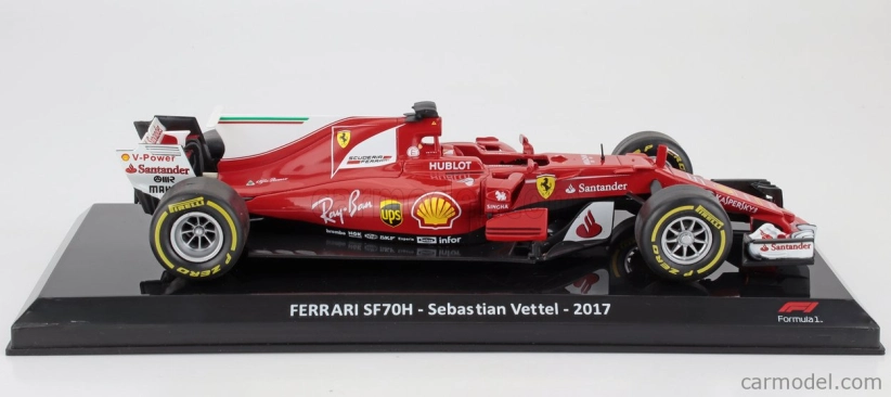 Edicola Ferrari F1  Sf70h N 5 Season 2017 Sebastian Vettel - Blister Box 1:24 Červená Bílá