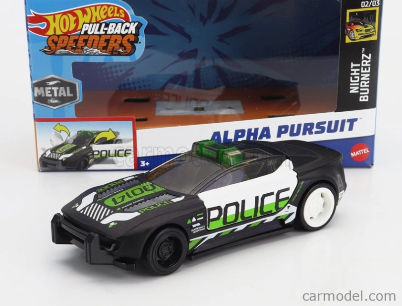 Mattel hot wheels Speeders Alpha Pursuit Police 1:43 čierna