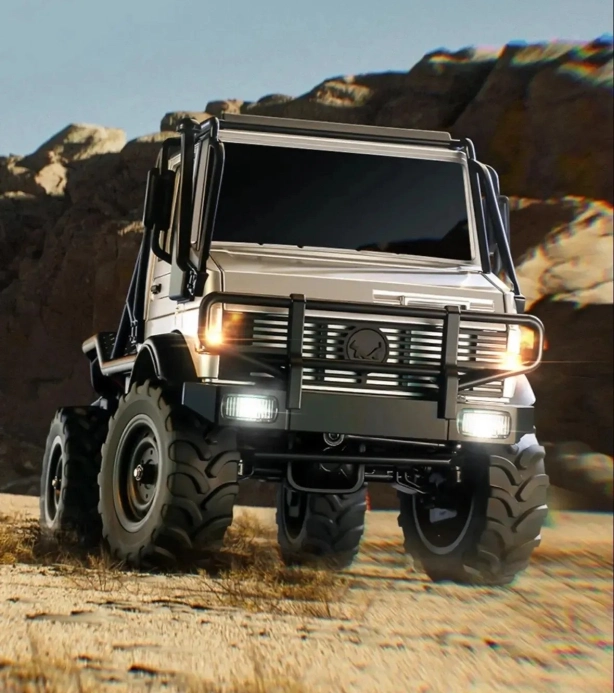 RC auto Unimog U4000, stříbrná