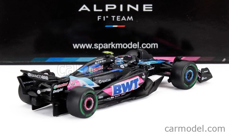 Spark-model Alpine F1 A524 Team Bwt Alpine N 10 3rd Brazilian Gp 2024 Pierre Gasly 1:64 čierna modrá ružová