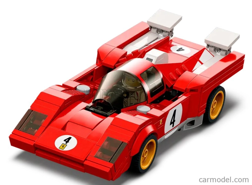 Lego Ferrari Lego Speed Champion - 512m N 4 Racing 1970 - 291 Pezzi - 291 Pieces Red