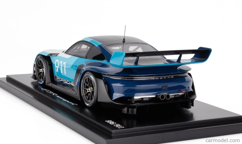 Spark-model Porsche 911 992 Gt3 R N 911 Racing Speed Icon Design Coupe 2023 - Con Vetrina - s vitrínou 1:18 2 tóny modrá biela