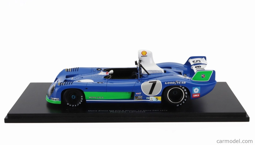 Spark-model Matra simca Ms670b 3.0l V12 Team Matra Sport Winner N 7 24h Le Mans 1974 H.pescarolo - G.larrousse 1:18 Bluette Zelená Bílá
