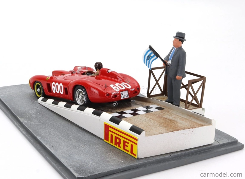 Art-model Ferrari Diorama - 290mm Spider S/n0626 N 600 Mille Miglia 1956 Juan Manuel Fangio 1:43 Červená modrá žltá