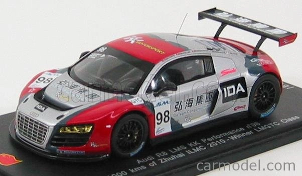 Spark-model Audi R8 Lms Kk Performance N 98 1000km Zhuhai Ilmc Winner Class Lmgtc 2010 M.lee - A.yoong - M.marsh 1:43 Red Silver