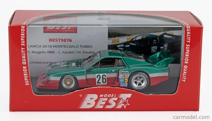 Best-model Lancia Beta Montecarlo Turbo Team Lancia Corse N 26 6h Mugello 1980 Carlo Facetti - Martino Finotto 1:43 Zelená Červená
