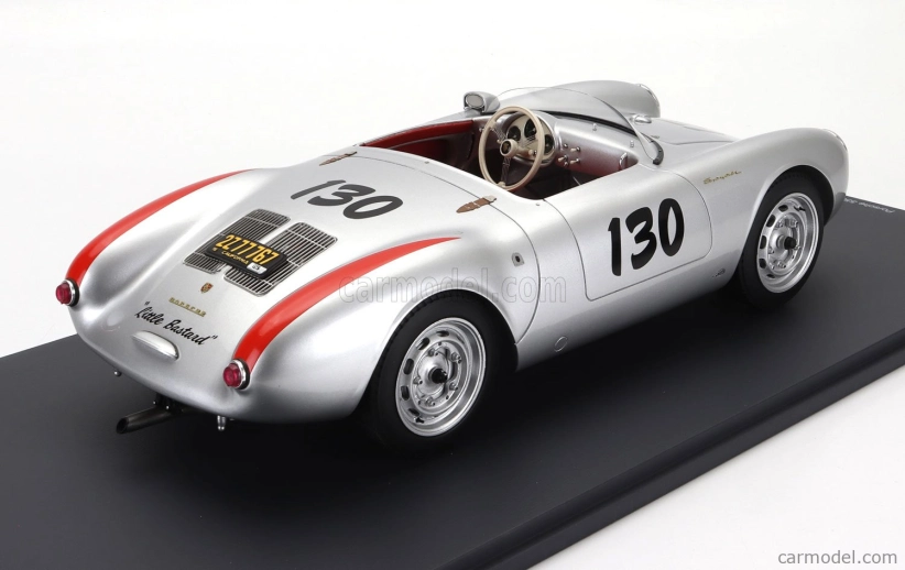 Schuco Porsche 550a Spider N 130 1954 James Dean - Little Bastard - Con Vetrina - With Showcase 1:12 Silver