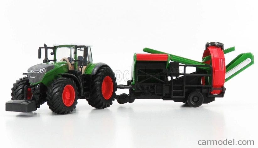 Bburago Fendt Vario 1050 Tractor With Cultivator Trailer 2016 1:50 Zelená Šedá Červená
