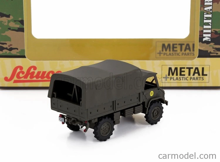 Schuco Mercedes benz Unimog S404 Truck German Army 1953 1:87 Vojenská Zelená