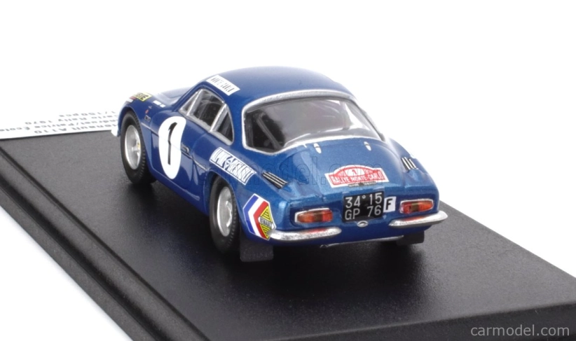 Trofeu Renault Alpine A110 1300 N 1 Rally Montecarlo 1970 Jean Claude Andruet - Patrice Ecot 1:43 Blue