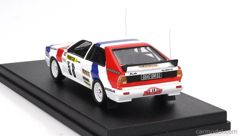 Trofeu Audi Quattro (night Version) N 58 Rally Montecarlo 1983 Jacques Briy - Jacques Henuset 1:43 Bílá Modrá Červená