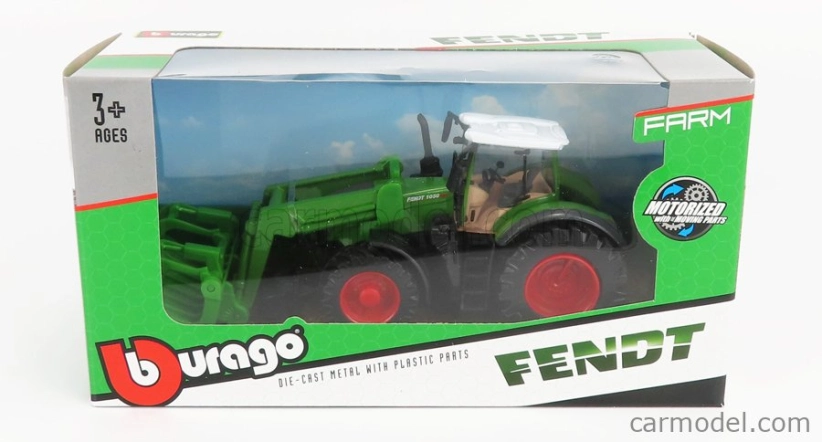 Bburago Fendt Vario 1050 Tractor With Front Grapple 2016 1:50 Zelená Šedá Červená