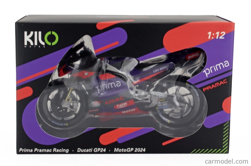 Nzg Ducati Desmosedici Gp24 Team Pramac Racing N 89 Majster sveta Motogp Sezóna 2024 Jorge Martin 1:12 Fialová červená čierna