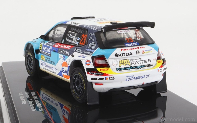 Ixo-models Škoda Fabia Rally2 Evo N 23 Rally Finland 2022 T.asunmaa - V.mannisenmaki 1:43 Svetlo modrá biela