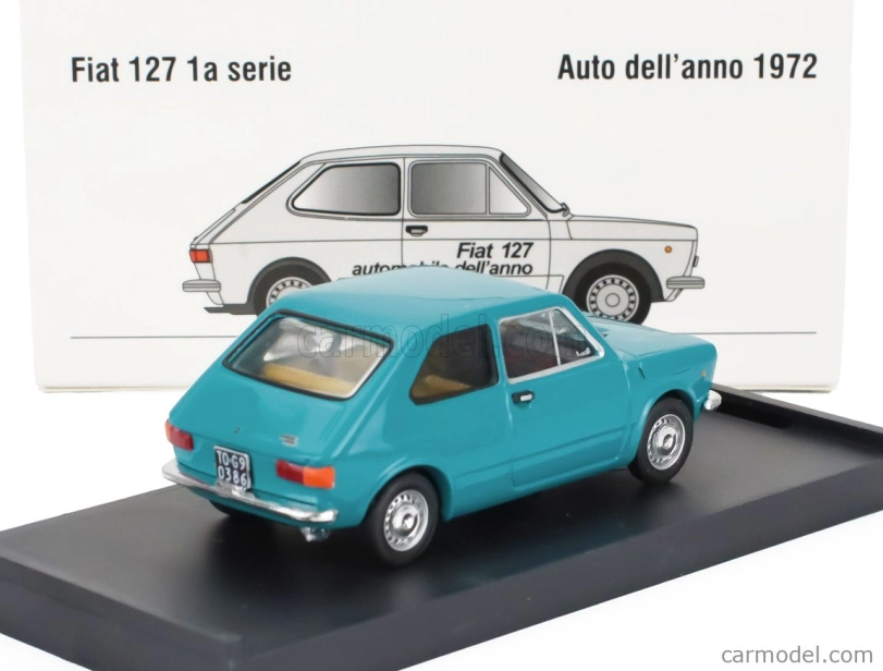 Brumm Fiat 127 1-series 1971 - Beige Interior 1:43 Verde Lago - Zelená