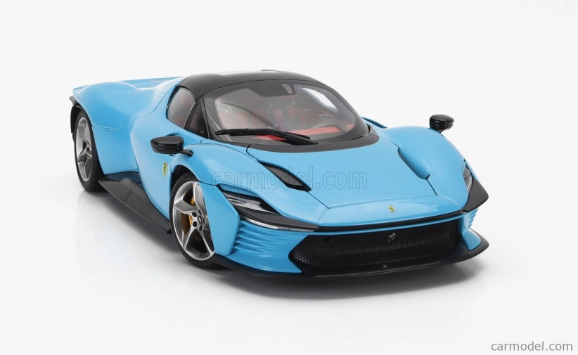 Bburago Ferrari Daytona Sp3 Closed Roof 2022 - Con Vetrina - With Showcase - Exclusive Carmodel 1:18 Střední Modrá