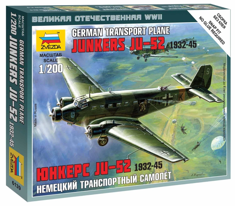 Zvezda Snap Kit – Junkers Ju-52 (1:200)